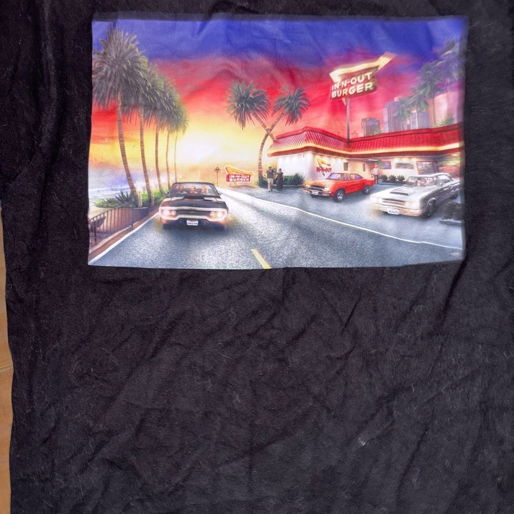In And Out Burger California Black Graphic Tshirt Size L - Picture 4 of 4